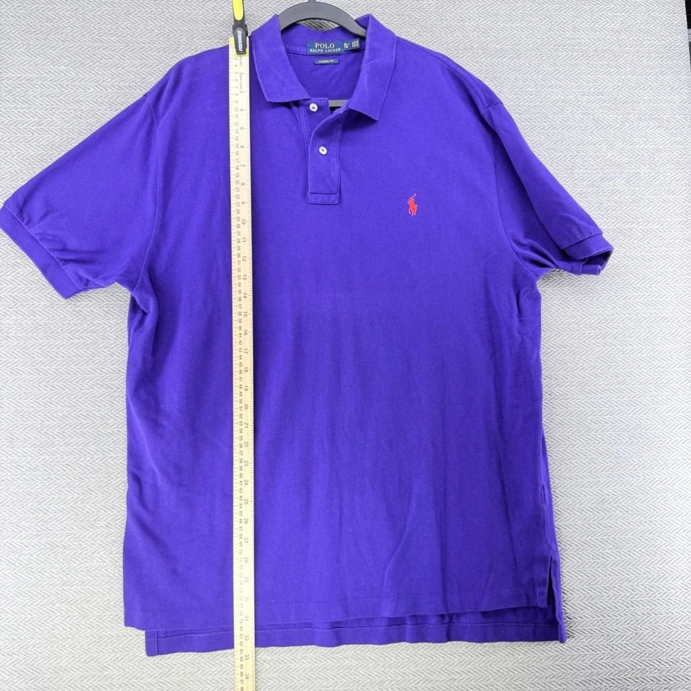 Polo Ralph Lauren Polo Shirt XL Purple Cotton Classic Fit Short Sleeve Pony Logo